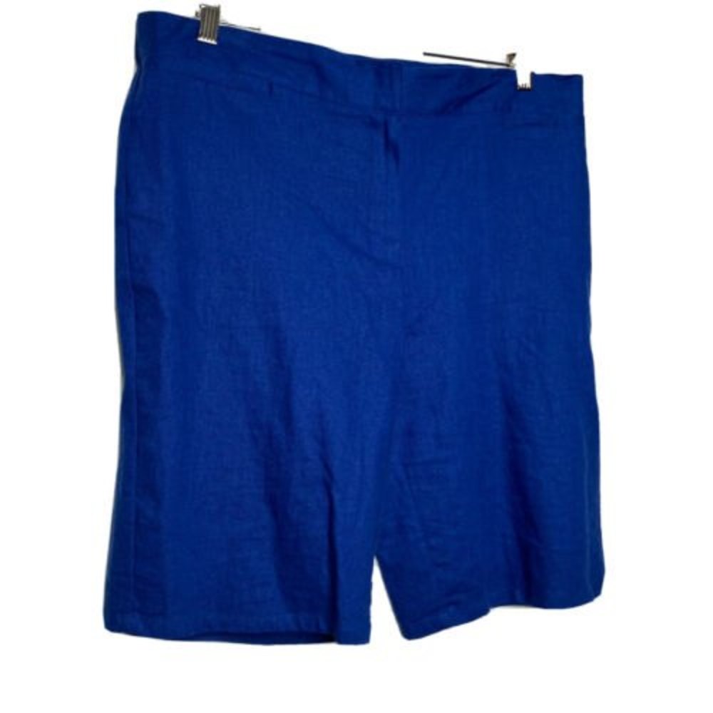 Jaclyn Smith Mens Linen Blend Blue Shorts Sealed pockets Size Large